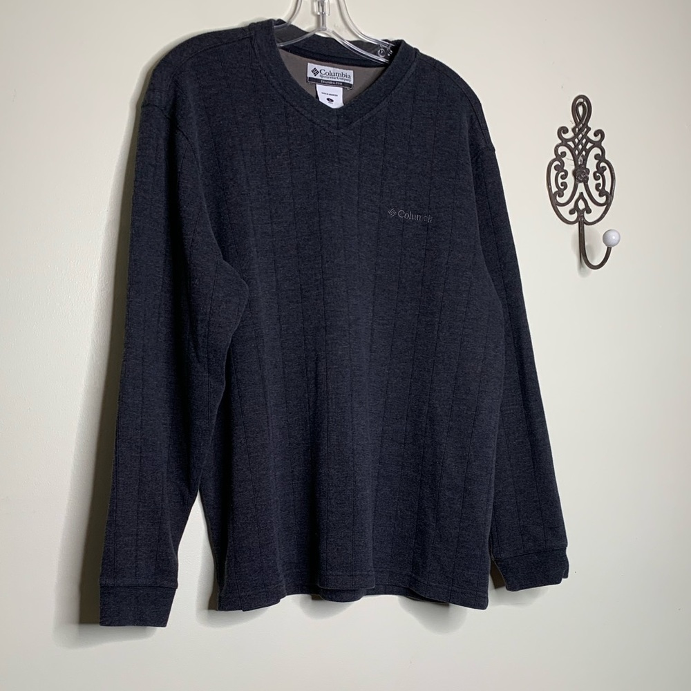 Columbia Cotton Dark Gray Knit Sweater Sz L
